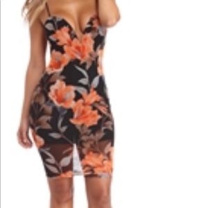 Midi low v cut dress